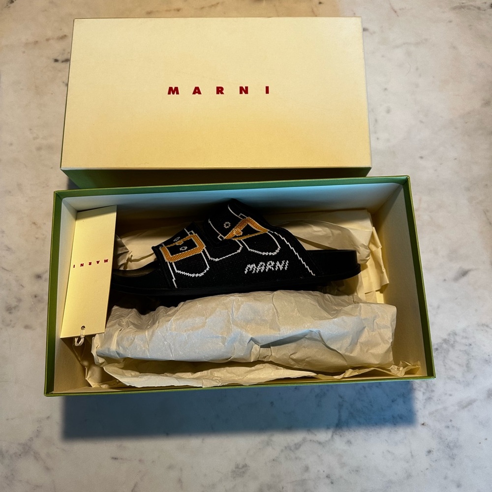 Marni Knit Pixel Graphic Slide Sandals - Picture 8 of 9